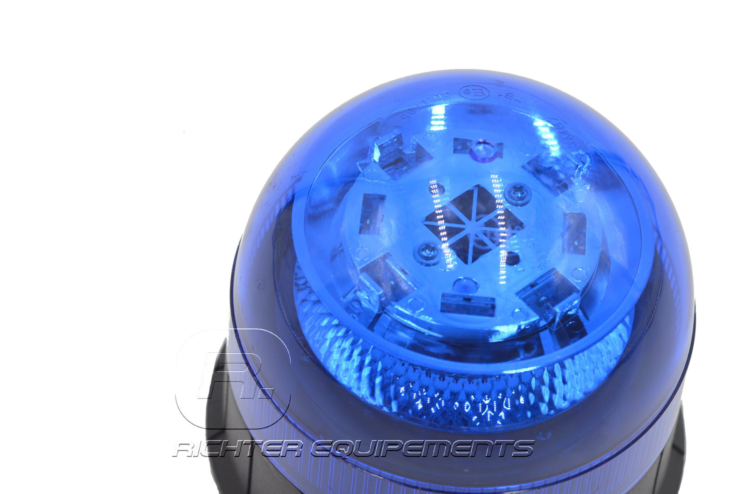 Gyrophare led bleu avec obturateur anti retour habitacle pour pare brise  sans fil ECE R65