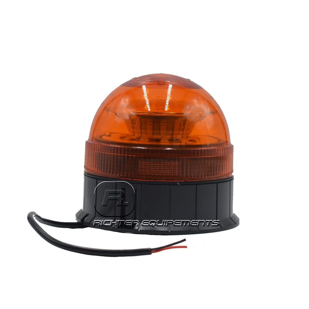 Gyrophare LED orange 24v avec fils électriques connecteurs