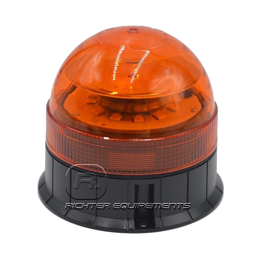 Gyrophare LED orange 24v vue sur l'intérieur