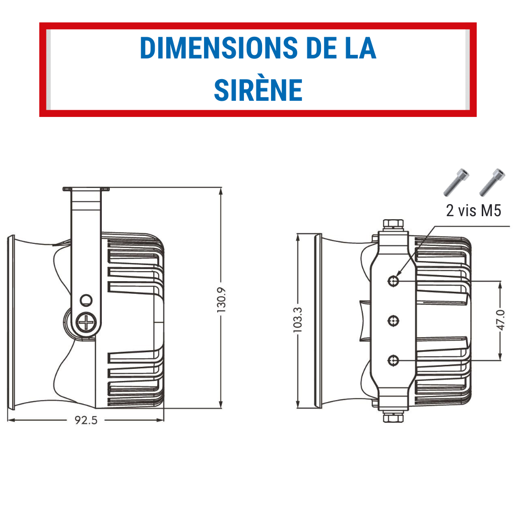 Dimensions de la sirène de police