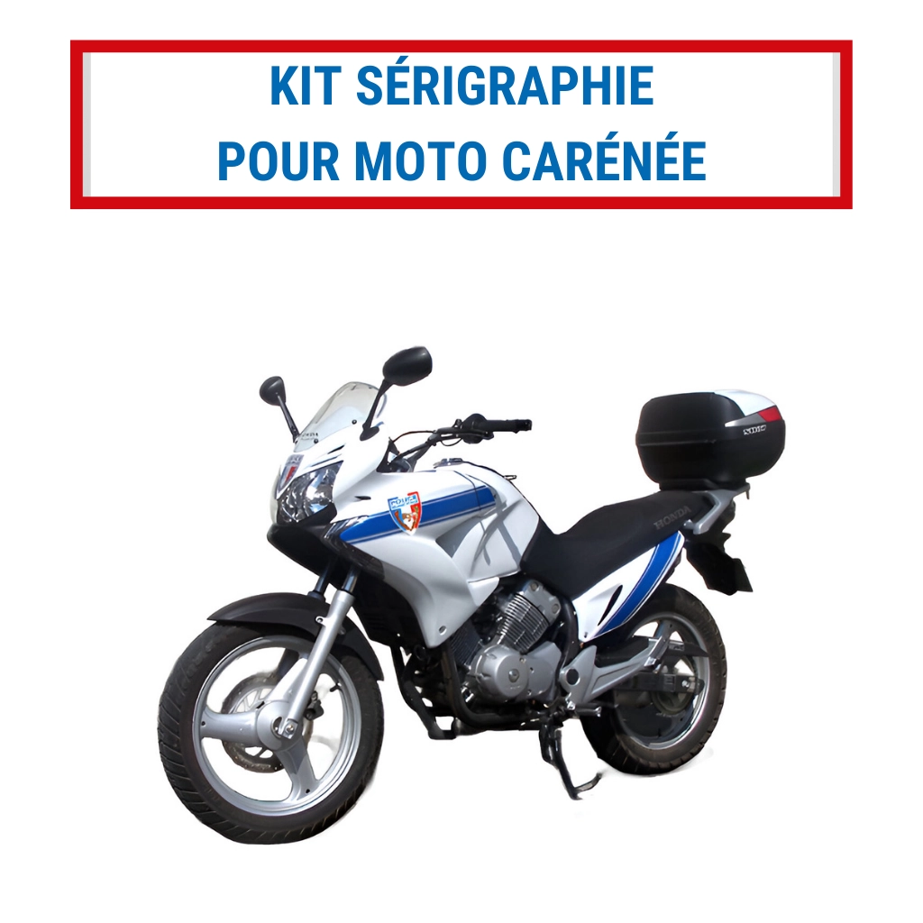 Kit de sérigraphie pour moto carénée de la police municipale